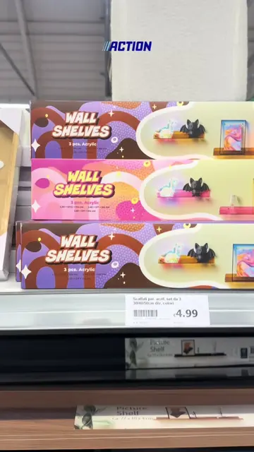 Wall shelves in acrilico a 4,99€ Action 🌸✨🧸 #action #wallshelves #wall #shelve