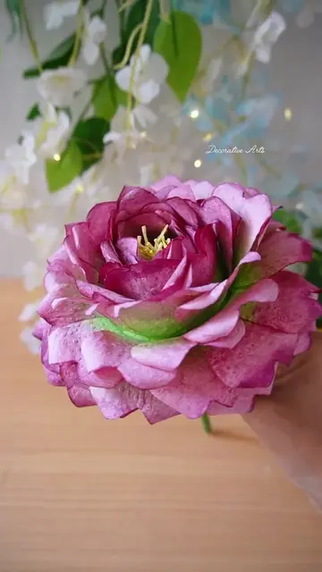 How to make aesthetic rose with tissue 💞#origami #satisfying #origamitutorial #