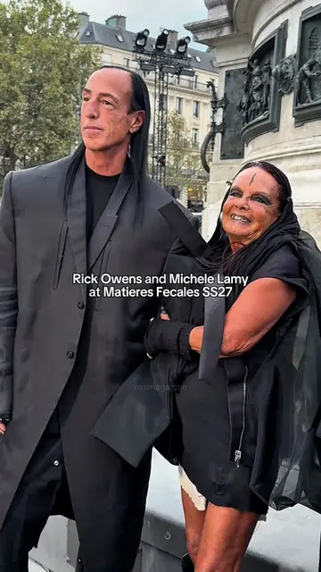 #rickowens and #michelelamy attending #materiesfecales SS27 #parisfashion #pfw 