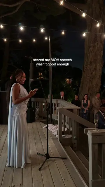 mission accomplished I guess #maidofhonor #mohspeech #bestie #wedding #weddingsp