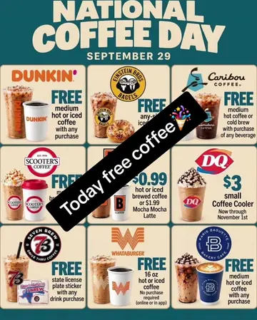 ☕️🚨 TODAY IS NATIONAL COFFEE DAY! 🚨☕️ ​It’s September 29, 2026, which means it