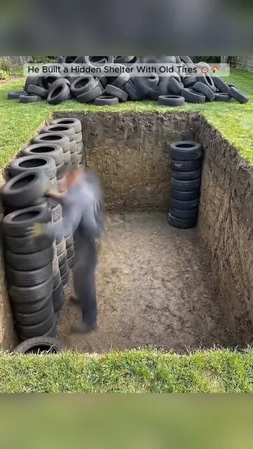 $3,000TireUndergroundHome😱🌱 #UndergroundShelter#TireHouse#DIYBuild#HiddenHome#