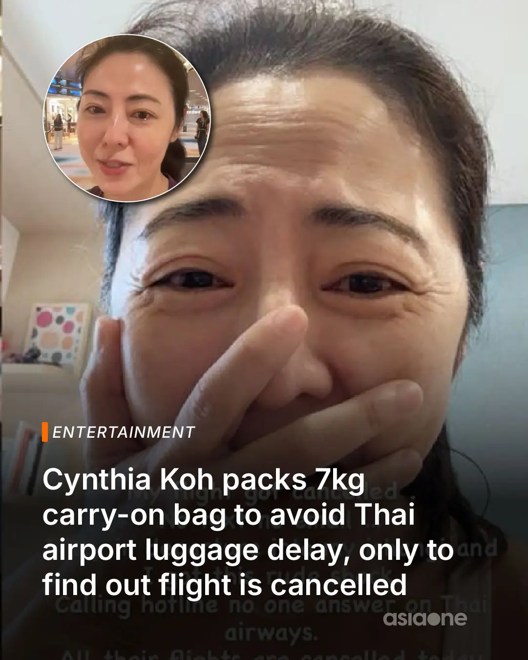 Local actress Cynthia Koh might have just experienced a huge emotional roller co