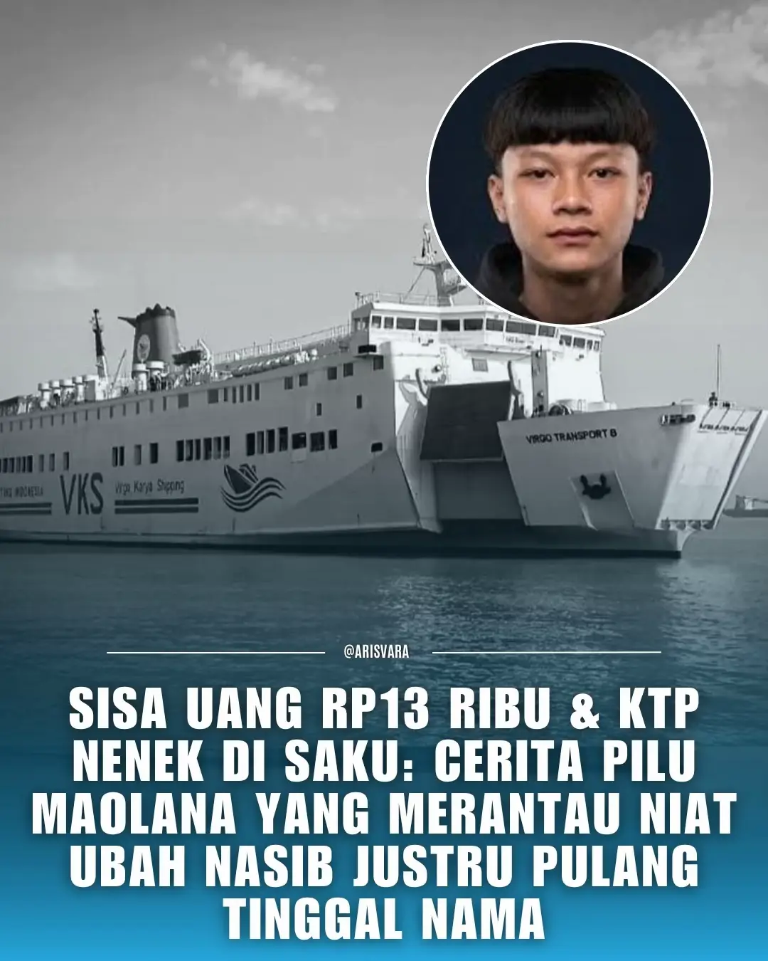 Maulana Purwa Wibowo, pemuda 19 tahun asal Cilacap, Jawa Tengah, teridentifikasi