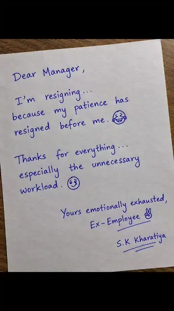 Resignation accepted. Peace restored. 😂✌️” #OfficeHumor #Resignation #Corporate