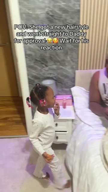 POV: She got a new hairstyle and went straight to Daddy for approval 😂🥰 Wait f