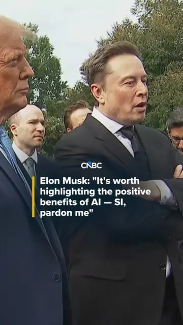 Elon Musk corrects himself after using the initials AI instead of SI while speak