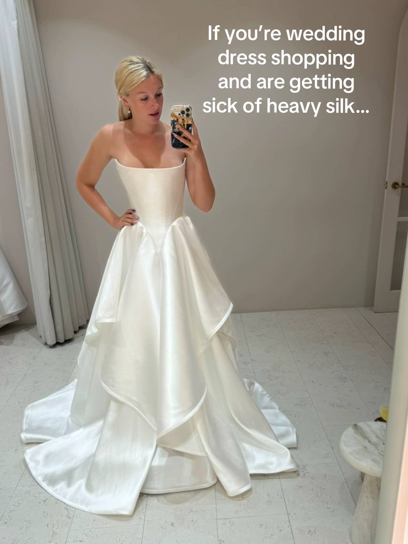 Lightweight but still brings the drama 🎭 perfect for spring and summer weddings