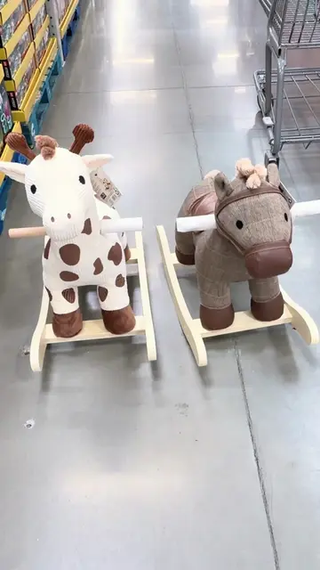 Who knew rocking horses could be so beautiful!? Only the brown horse and elephan
