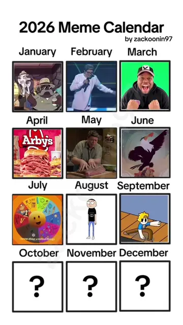 2026 Meme Calendar (as of september) #haminations #burger #memecalendar #septemb