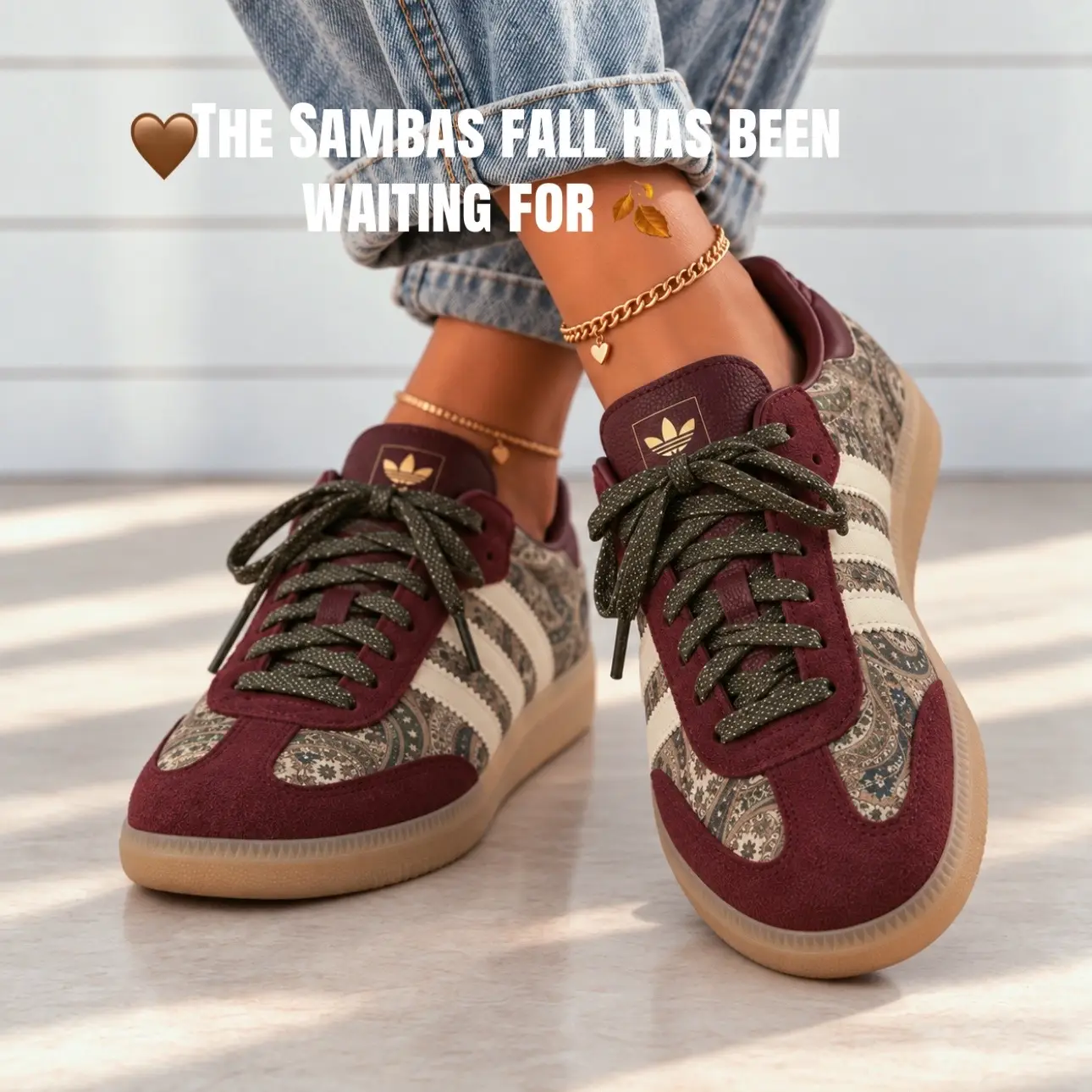 Burgundy suede, paisley details and the perfect gum sole…these adidas Samba OG L