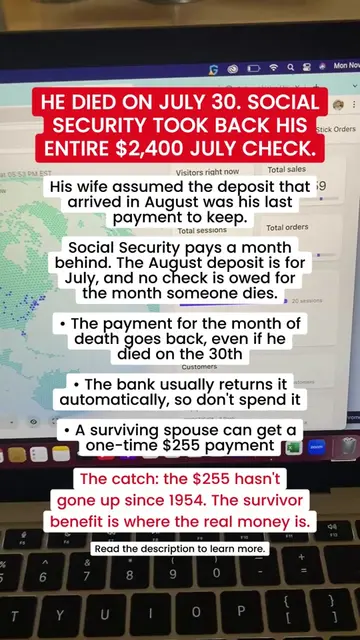 Here's what happens to Social Security the month someone dies: WHY THE CHECK GOE