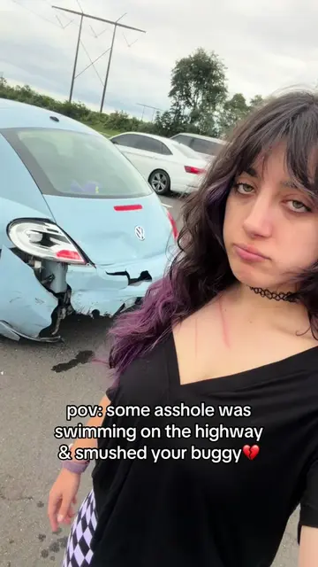 i spun out & then he hit another car that got totaled…was scary asf #nj #vwbeetl