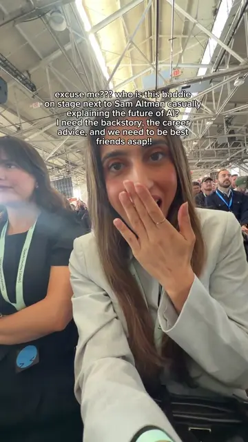 she’s 28 btw!!! onstage next to sam altman, and suddenly my dreams need a revisi