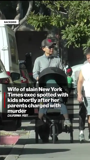 The widow of the slain New York Times tech executive was seen taking a walk with
