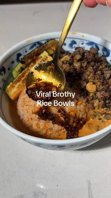 The viral Brothy rice bowls are sooo savory and cozy and delish!! Made mine with