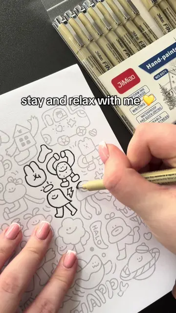 stay and relax with me 💛 #drawing #tracing #colouring #hobby #stationery 