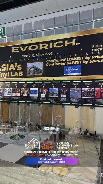 Transform your floors without the hassle! 🏡✨ Visit Evorich at the show to unloc