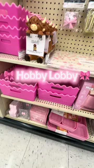 Pretty pink, girly office supplies @Hobby Lobby #hobbylobby #bows #pink #office 