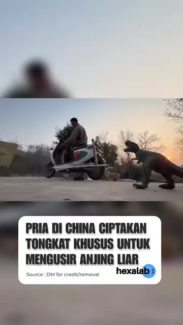 Seorang pria di China menciptakan alat berbentuk tongkat panjang yang dipasang d