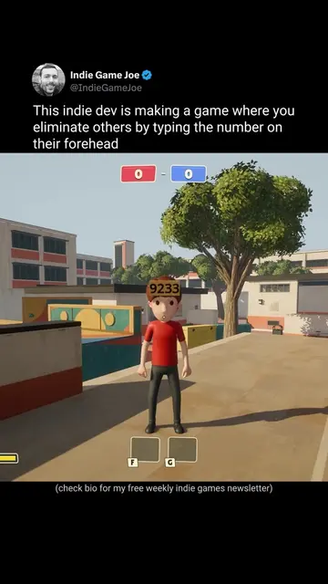 Everyone in this shooter has a number on their forehead - Race to read their num