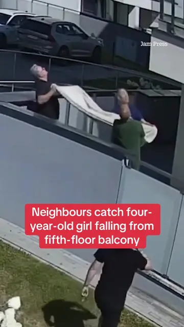 This is the heart-stopping moment a group of neighbours banded together to catch