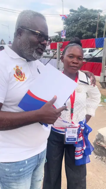 Hon Kofi Akpalu Seen telling delegates to vote wisely..that NPP needs power and 