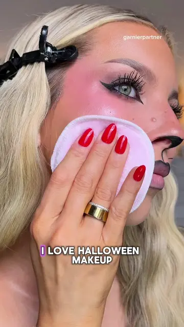 Halloween makeup is fun, but sleeping in it is absolutely NOT happening 😂 Takin