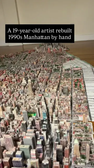 A miniature Manhattan with its own nightlife. This handmade model recreates the 