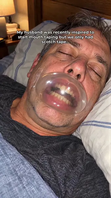 Yeah… I needed a diffeeent solution #sleep #snoring #mouthtape #snore 