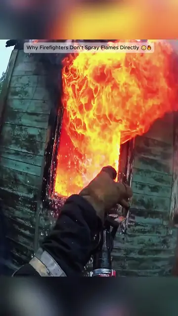 WhyFirefightersDon’tSprayFlamesDirectly😳🔥#Firefighter#FireSafety#FireScience#H