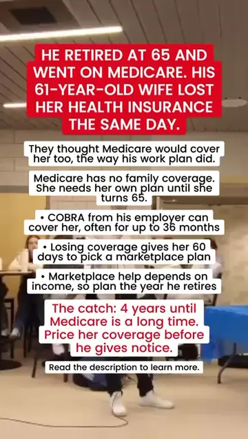 Here's how to cover a younger spouse after you go on Medicare: WHY IT HAPPENS Me