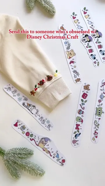 Disney Christmas Line Cuff Patterns 🎁✨🙌🎄 #christmasgift #christmascraft #disn