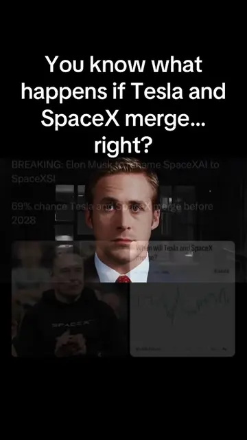 Markets are pricing in a 70% chance for a Tesla and SpaceX merge!?👀🤔🤔 - #stoc