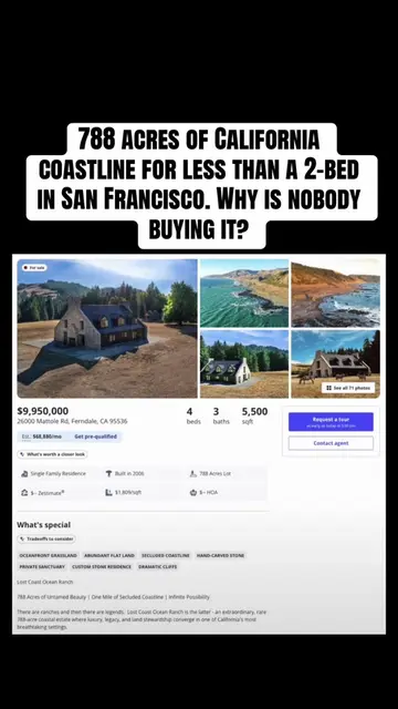 788 acres of California coastline for less than a 2-bed in San Francisco. Why is