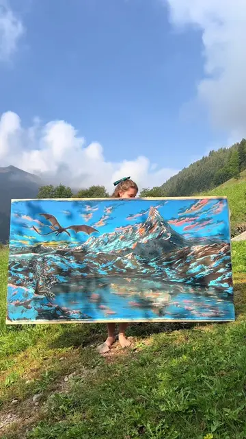 🥹🥹🥹 #whimsicalart #landscapepainting #fantasyart #hobbit #artreveal 