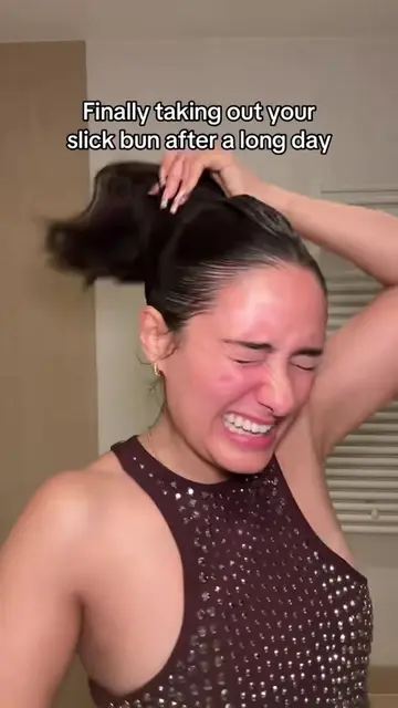 The painful relief 😮‍💨 #sleekbun #slickbun #sleekponytail #slickponytail 