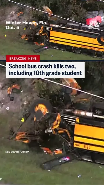 A school bus crash in Florida killed two people, including a 10th grade student,