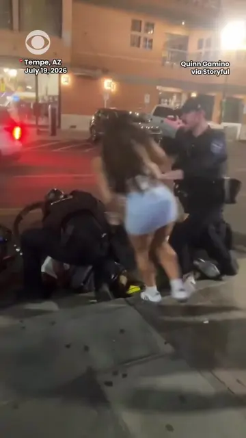 Arizona State University cheerleader Eryn Bonner was shoved by a Tempe police of