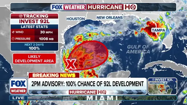 🌀 GUARANTEED STORM: Invest 92L has a 100% chance of tropical development over t