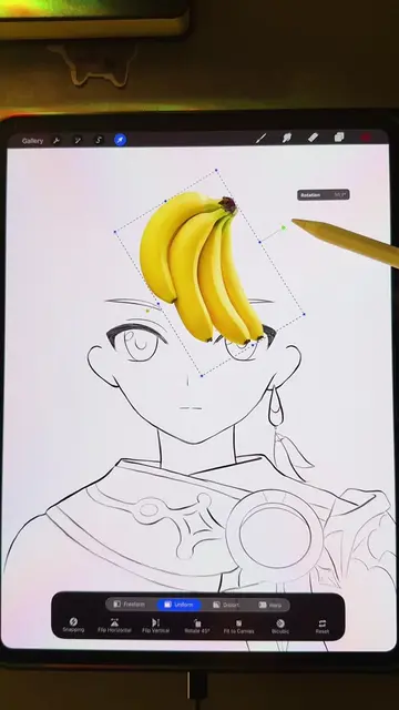 Drawing hair using a banana | Brushes from Brusher — link in bio 🎨 #procreate #