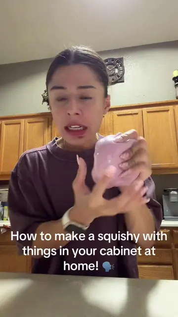 How to make a squishy with things in your cabinet at home! 🗣️ #squishyathome #s