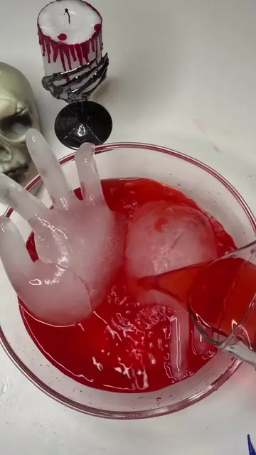Halloween party Hack👻 Halloween drinks just got creepier 🩸🖐️ Would you try th