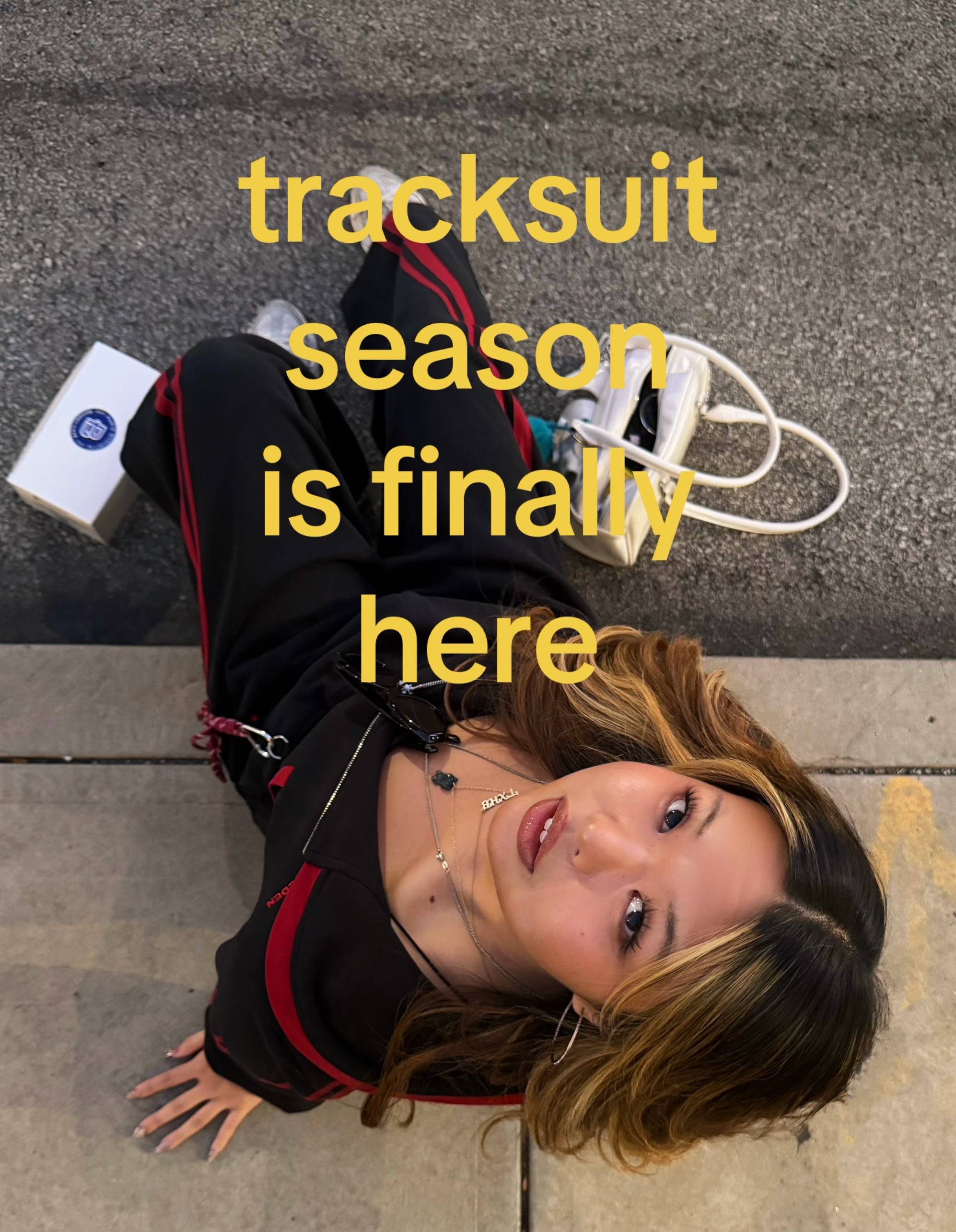 felt a cold breeze in the air and got excited bc I can wear tracksuits again heh