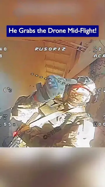 Russian Soldier Grabs Incoming FPV Drone and Throws It Outside! #FPVDrone #Russi