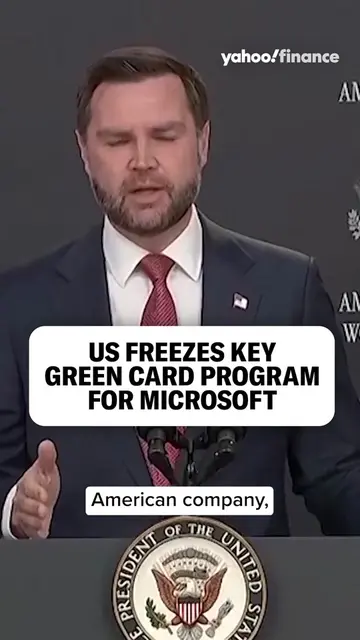 Vice President JD Vance says Microsoft is suspended from applying for green card