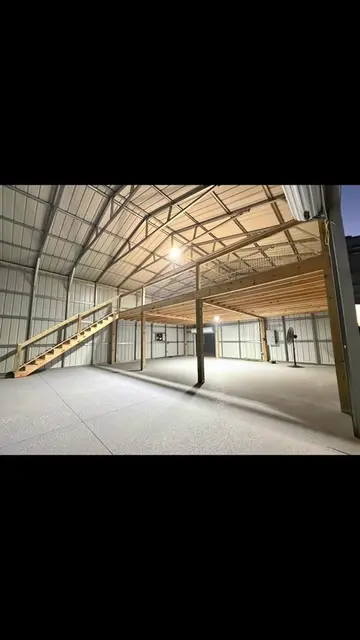 New 20x30 freestanding loft in our shop designed and built by my husband! #metal