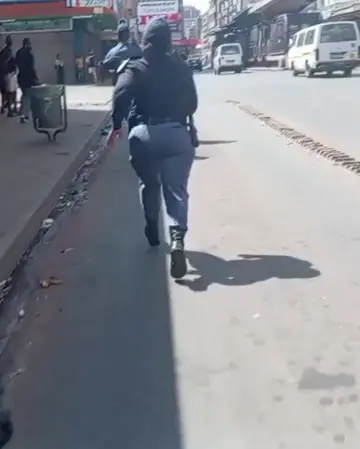 Tensions flared in the heart of Johannesburg as members of the South African Pol