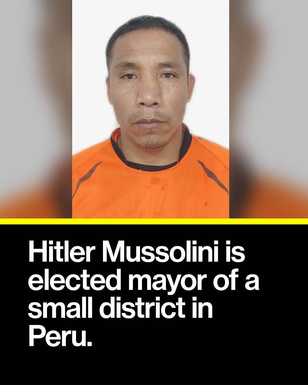 A 45-year-old candidate named Hitler Mussolini Simeón Flores was just elected ma