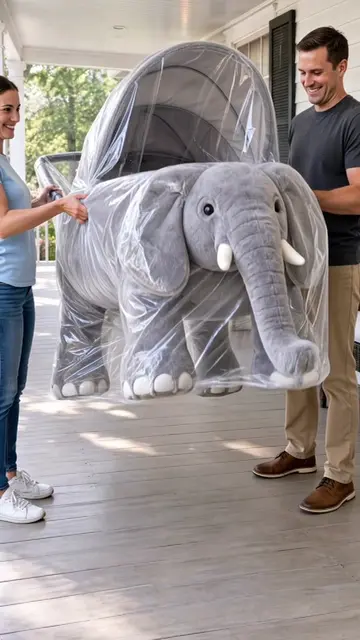 Elephant-shaped adult stroller is retirement goals in plush form 🤣